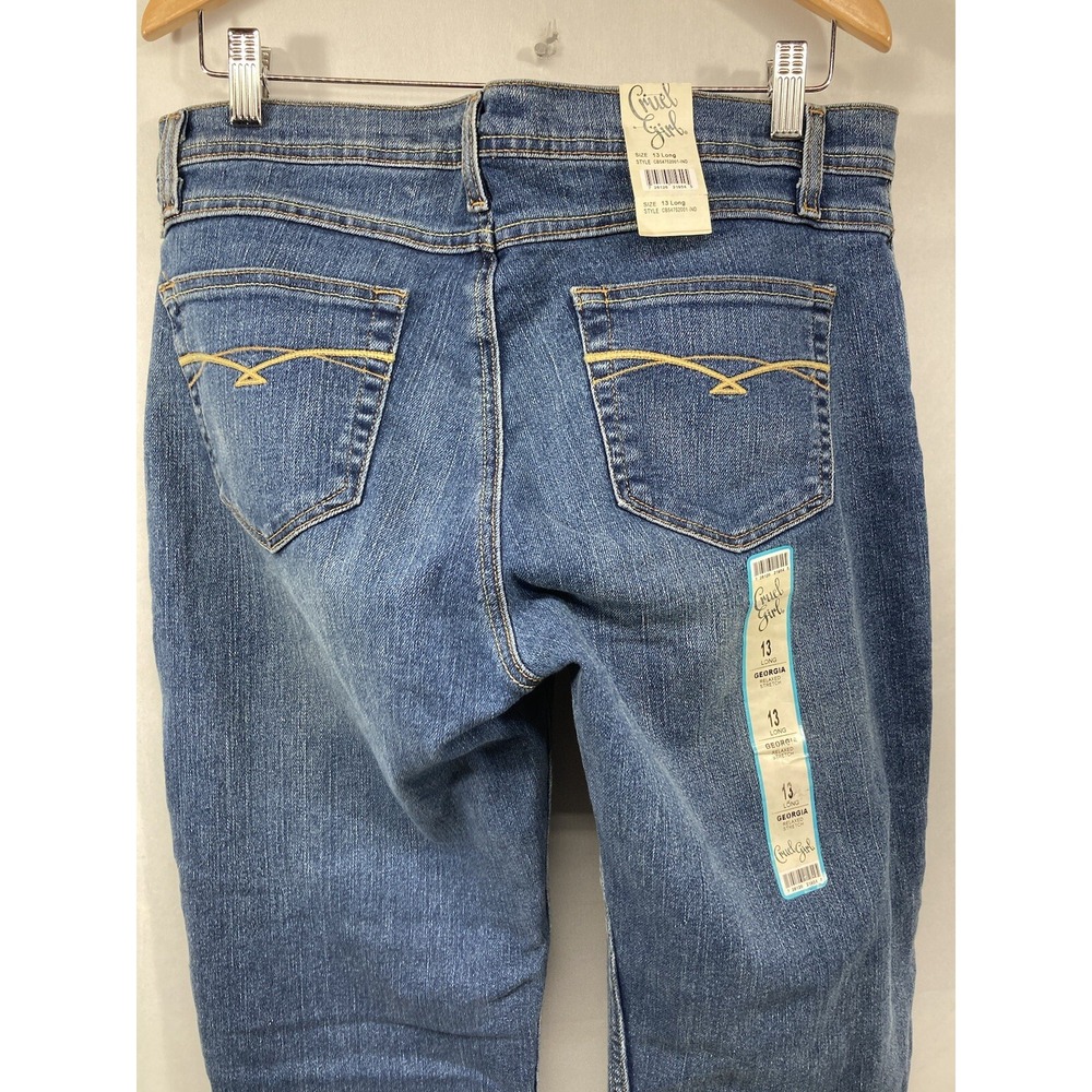 Cruel Girl Bootcut Jeans Sz 13 Long NWT Relaxed Fit Blue Stretch Cotton Western